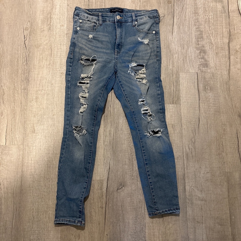Aero woman’s super high waisted ripped skinny jeans